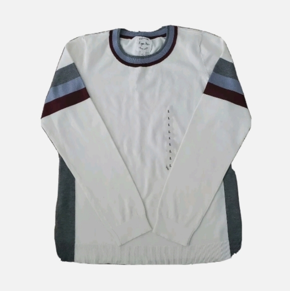 NEW Hippie Rose Juniors White Gray Sweater - Picture 1 of 4